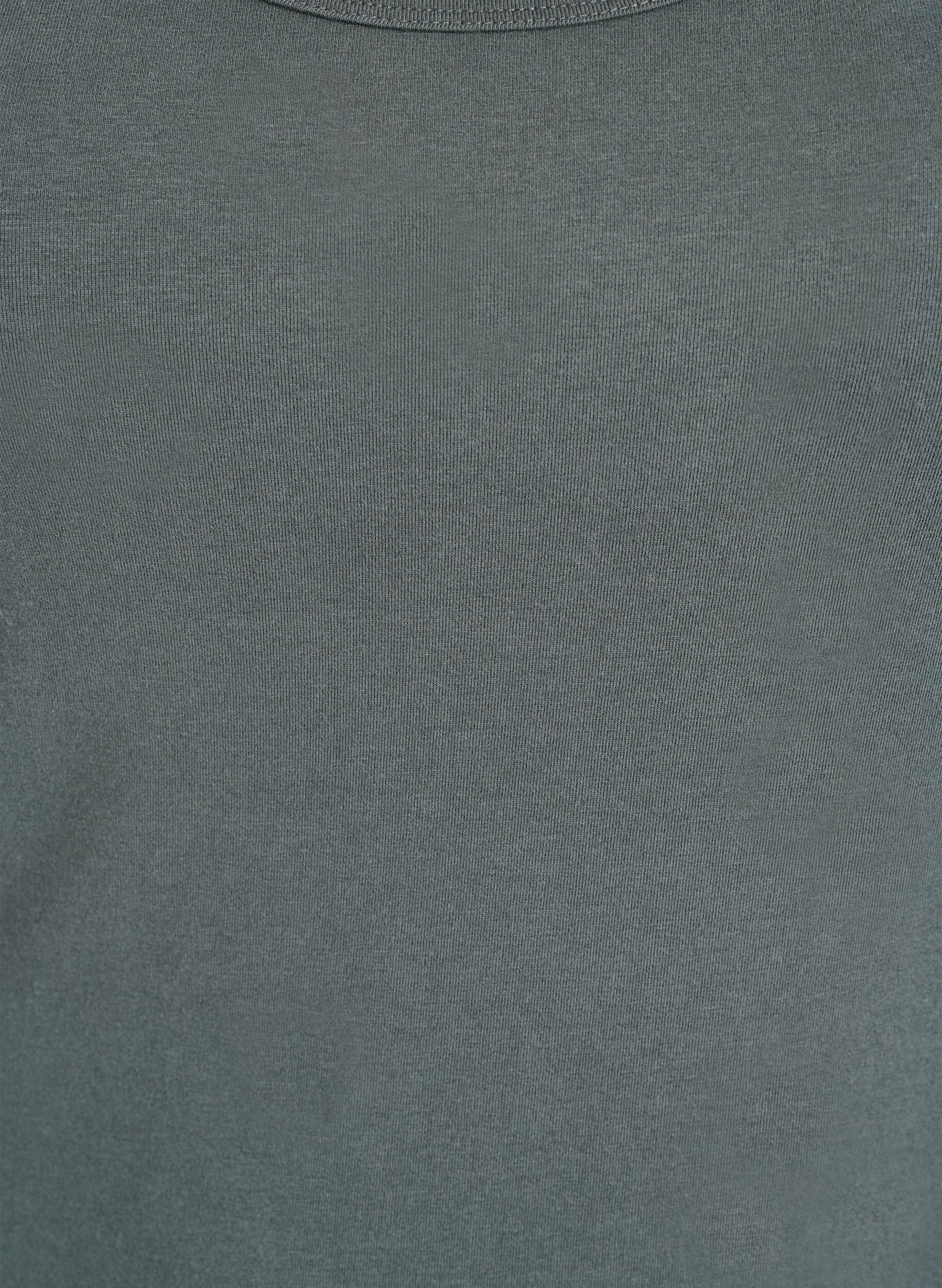 ZizziEffen basic top in katoen, Groen, Packshot image number 2