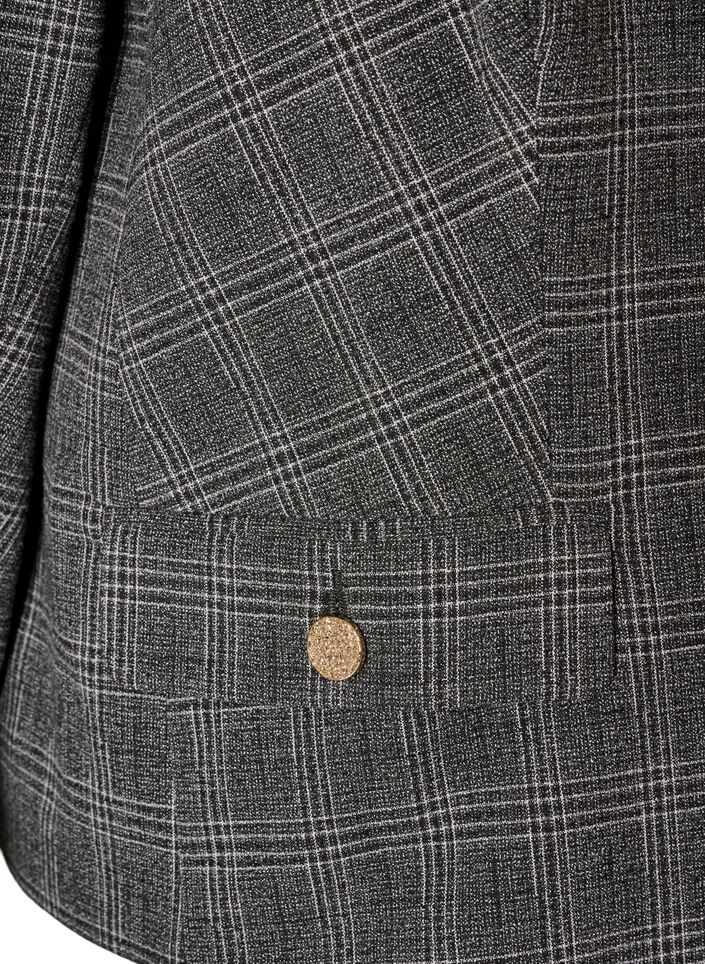 Blazer court &agrave; carreaux, Gris anthracite, Packshot image number 3