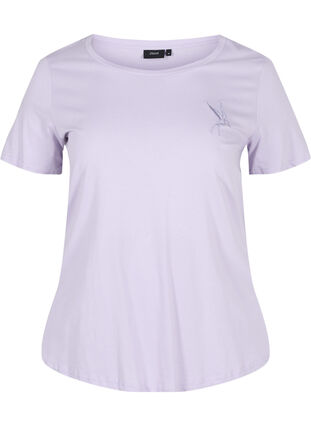 T-shirt en coton à manches courtes avec imprimé, Thistle Bird, Packshot image number 0