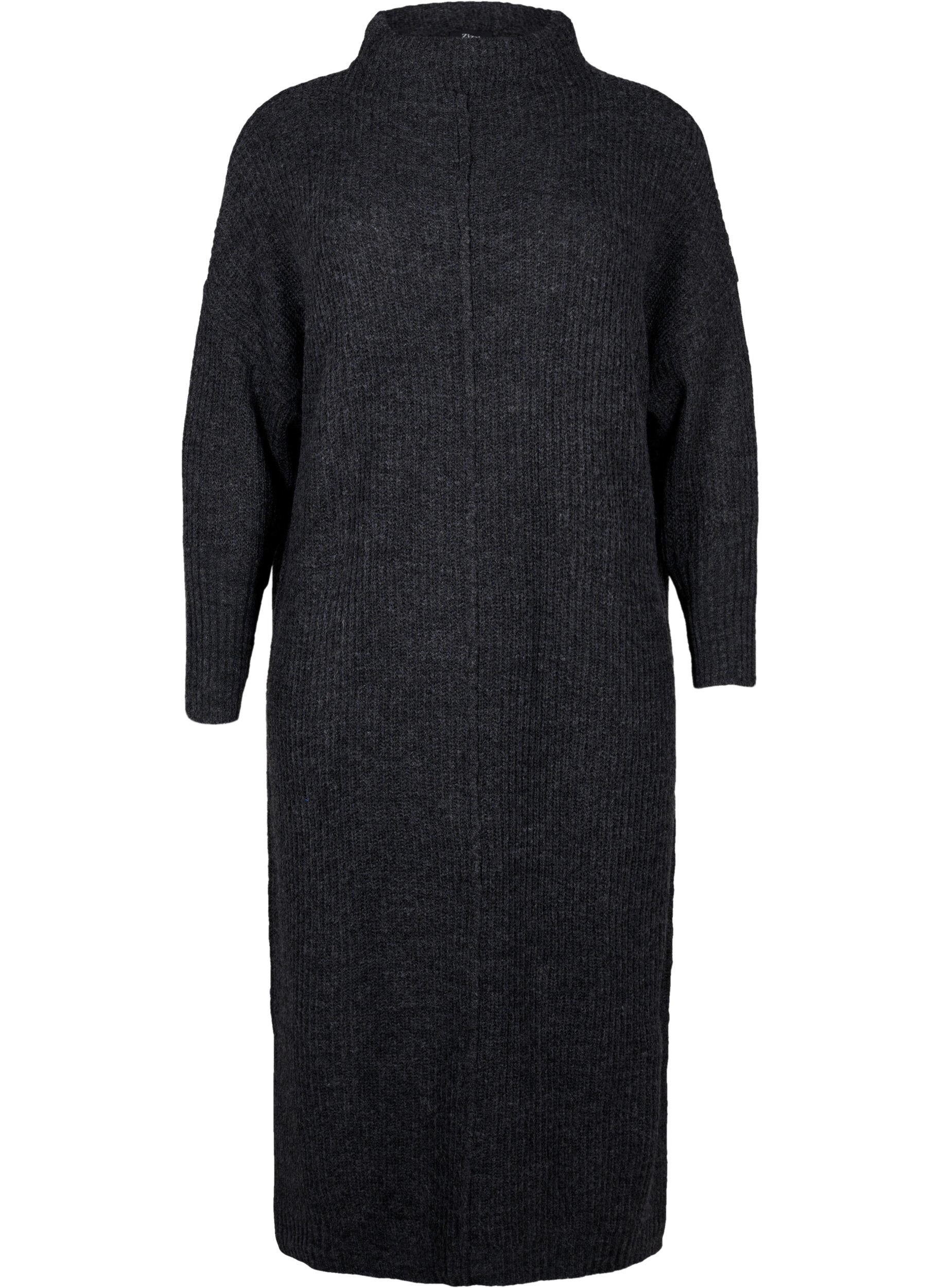 Lange oversized gebreide jurk met split