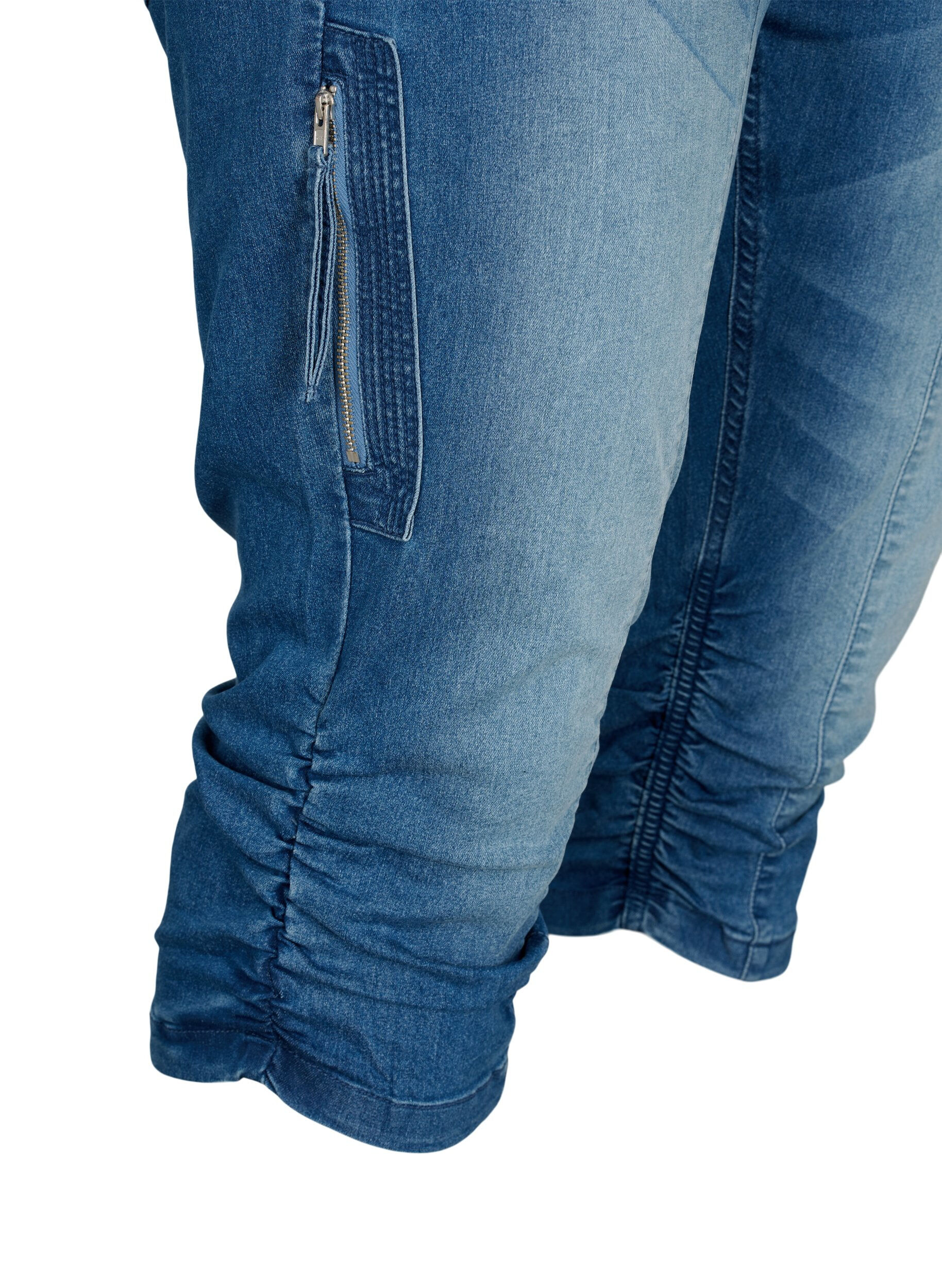 Zizzi Pantacourt jean slim avec poches, Bleu Clair, Packshot image number 3