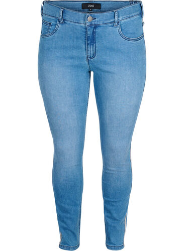 Heerlijk Wereldvenster ontmoeten Cropped Sanna jeans met streep in de zijkant - Blauw - Maat 42-60 - Zizzi