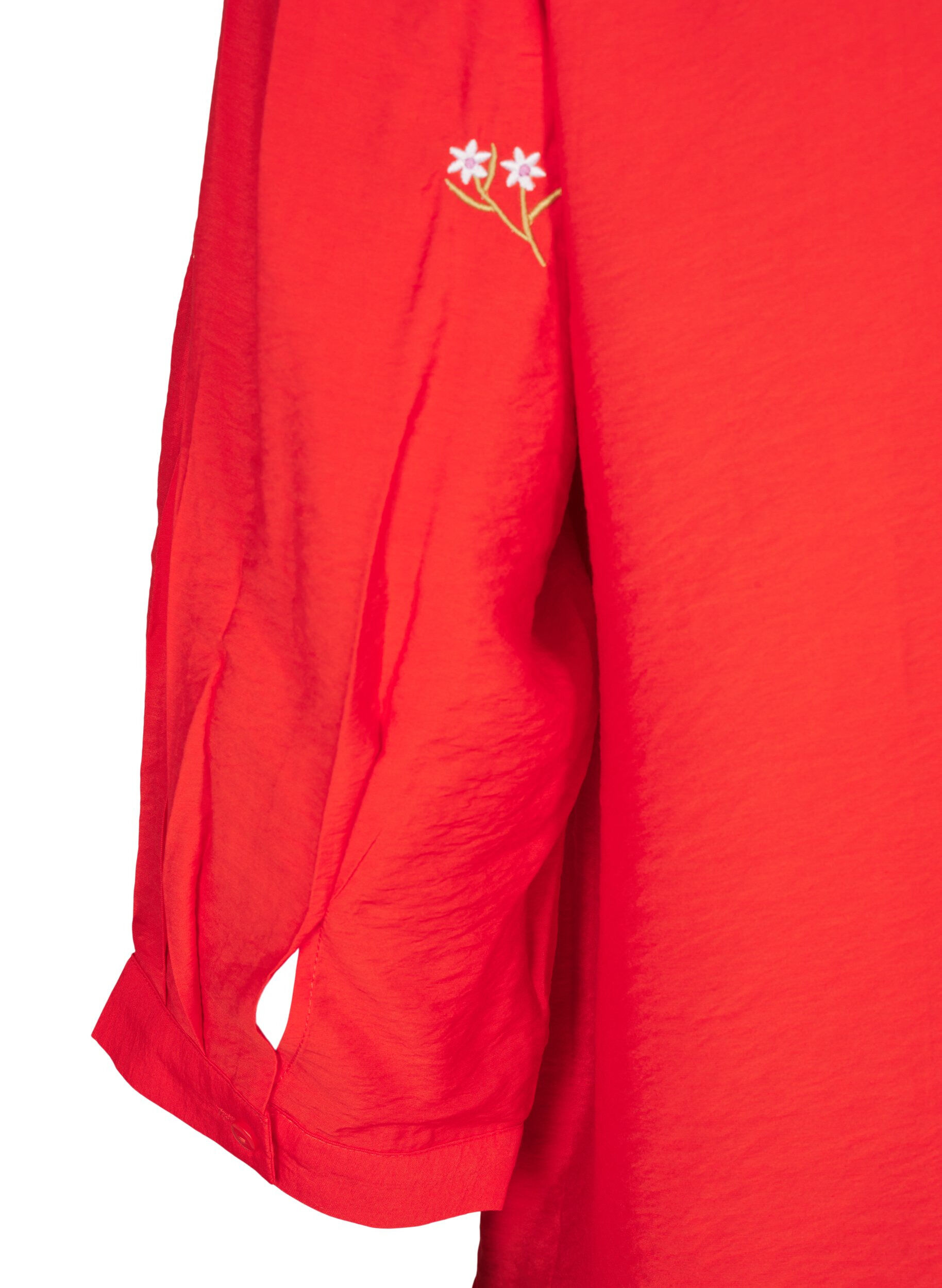 ZizziBlouse met 3/4 mouwen en bloemenborduursel, Flame Scarlet, Packshot image number 3