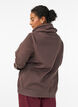 Sweat &agrave; col montant et poches, Marron, Model image number 2