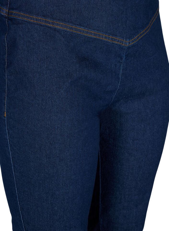 Effen katoenen jegging met stretch, Dark blue, Packshot image number 2