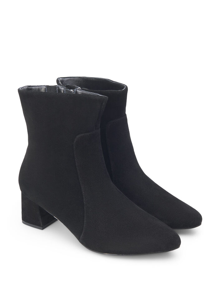 Large – Bottes en daim à talon, Black, Packshot image number 1