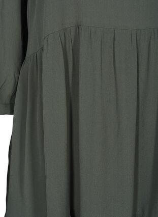 Viscose jurk met 3/4 mouwen en a-lijn, Thyme, Packshot image number 3