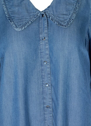 Tunique en jean avec col et fermeture boutonnée, Blue denim ASS, Packshot image number 2
