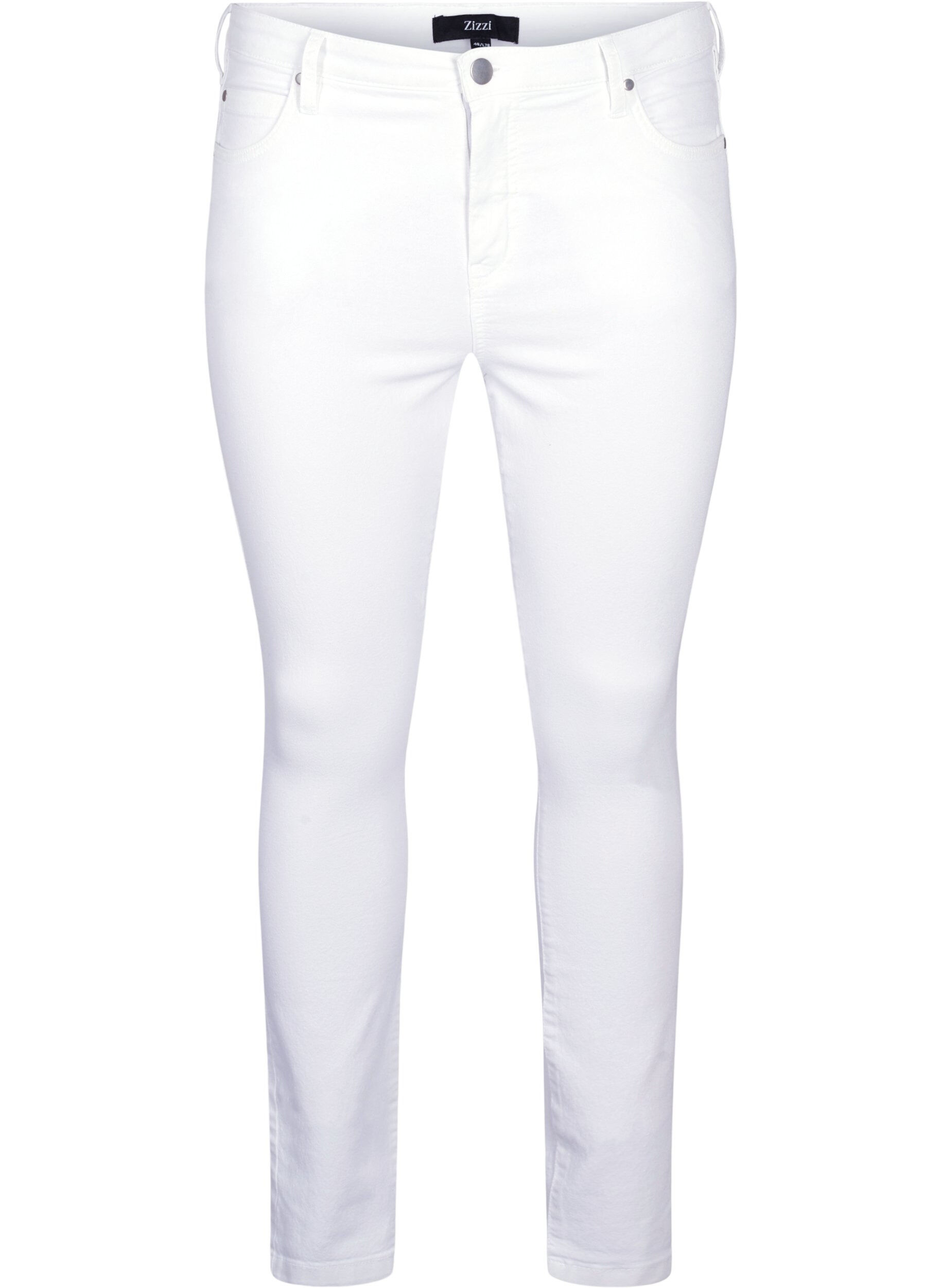 Zizzi Jean Amy super slim taille haute, Blanc, Packshot image number 0
