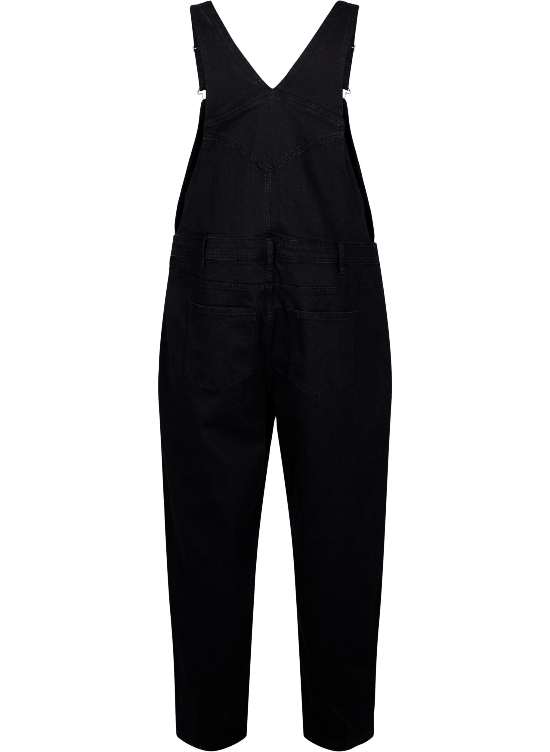 ZizziDenim overalls, Zwart, Packshot image number 1