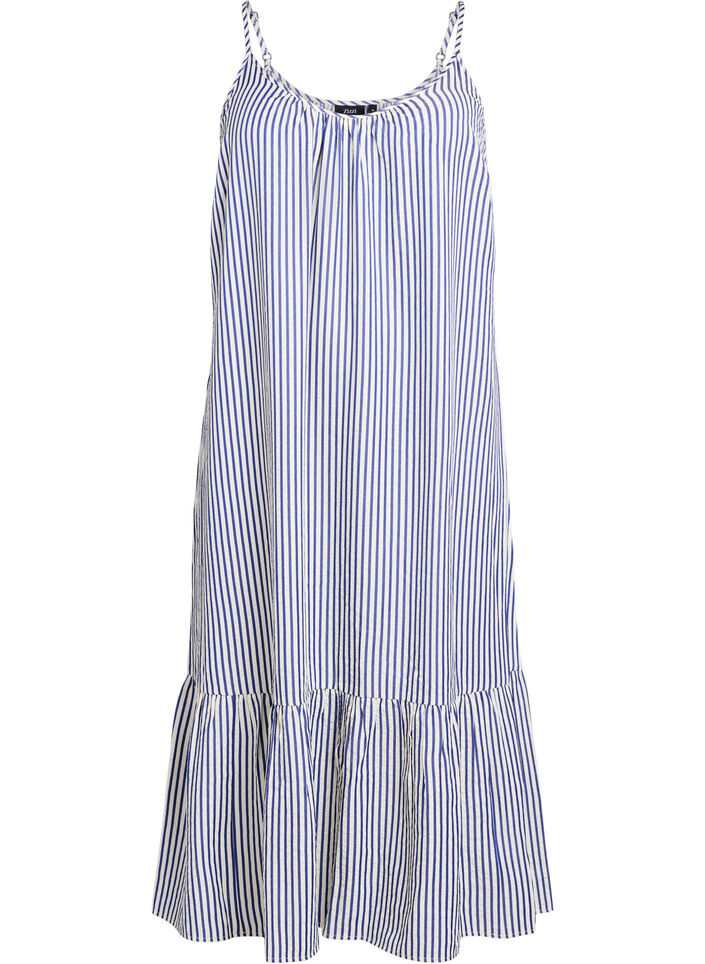 Robe d'&eacute;t&eacute; &agrave; rayures et &agrave; forme en A, Bleu, Packshot image number 0