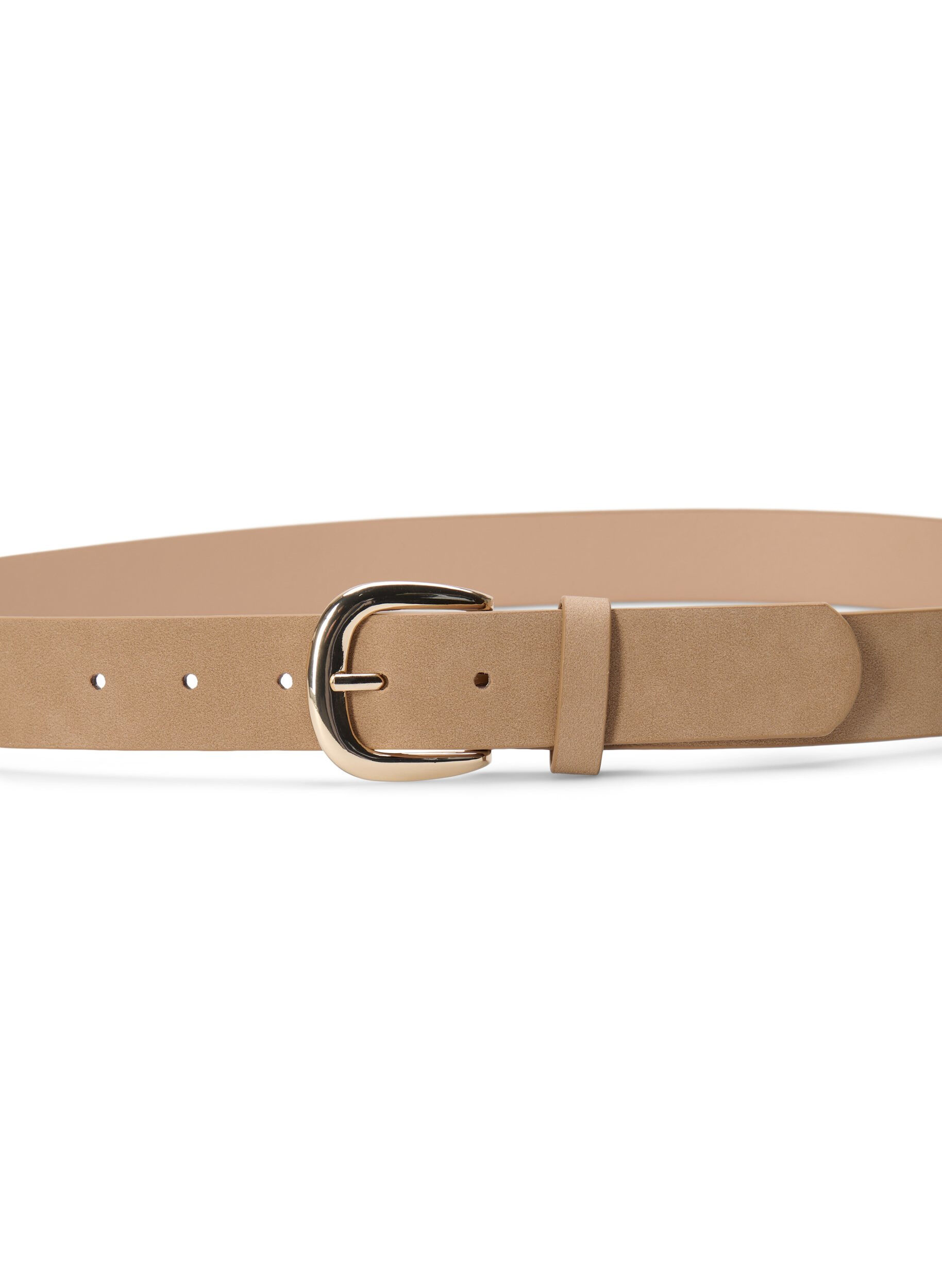 ZizziKunstleren riem met goudkleurige gesp, Beige, Packshot image number 2