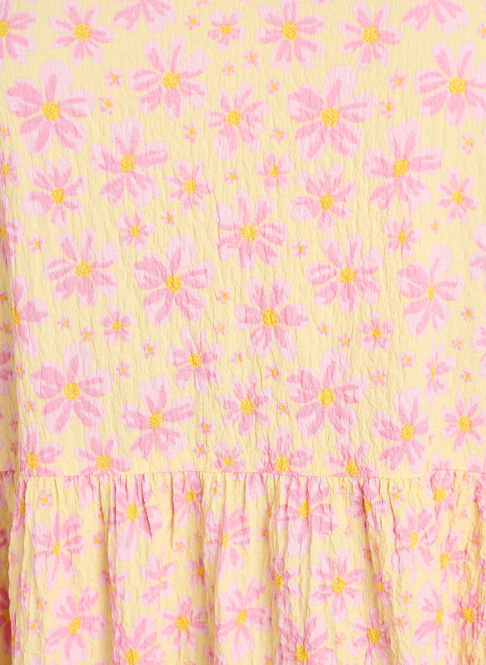 Robe longueur cheville &agrave; manches courtes avec volants &eacute;tag&eacute;s, Jaune, Packshot image number 2