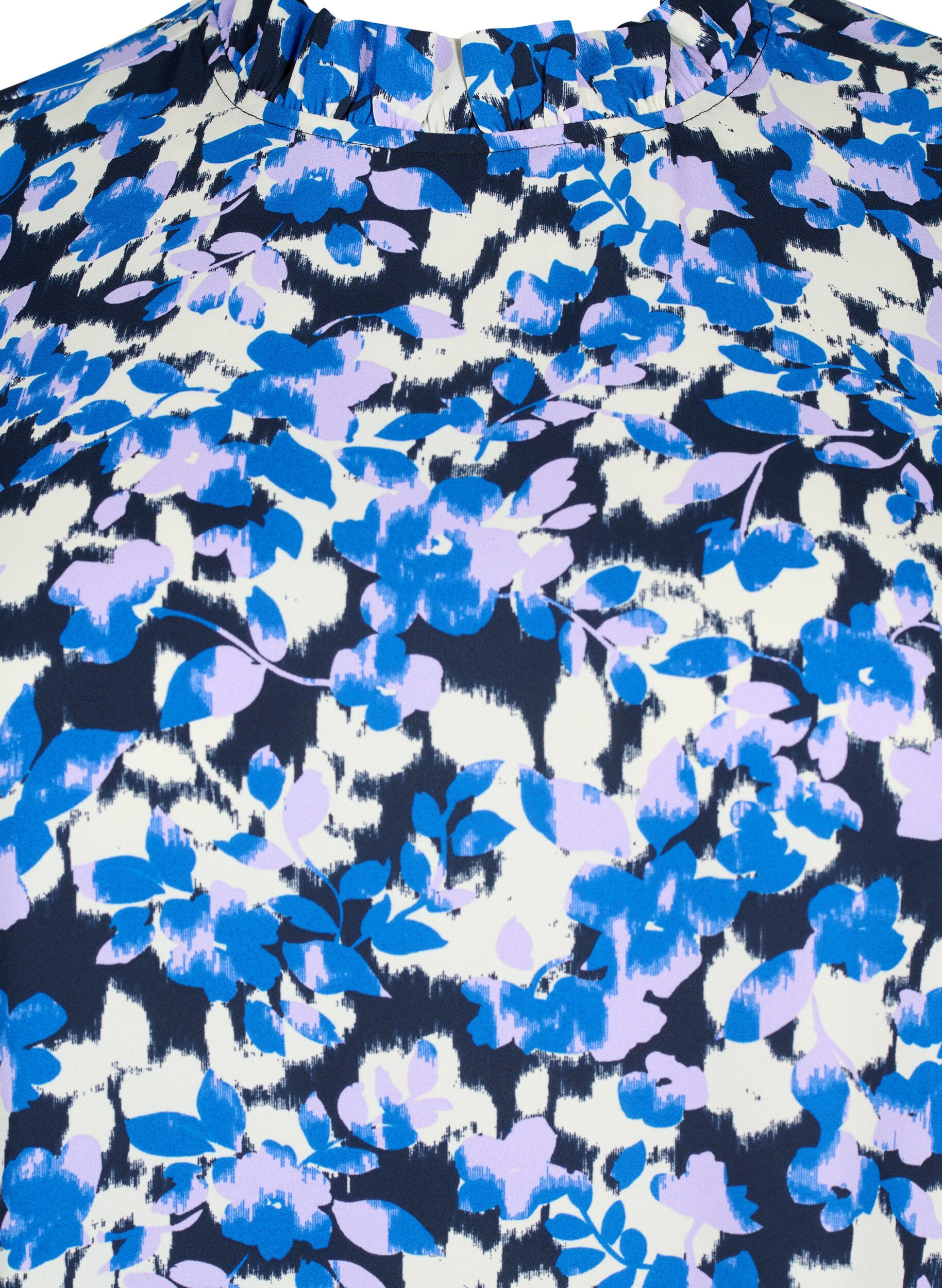 Zizzi FLASH - Robe &agrave; manches longues avec imprim&eacute; floral, Blue Purple Flower, Packshot image number 2