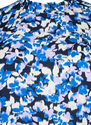 FLASH - Robe à manches longues avec imprimé, Blue Purple Flower, Packshot image number 2