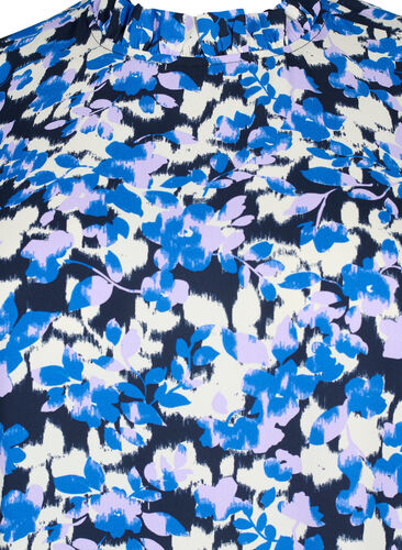 FLASH - Robe à manches longues avec imprimé floral, Blue Purple Flower, Packshot image number 2