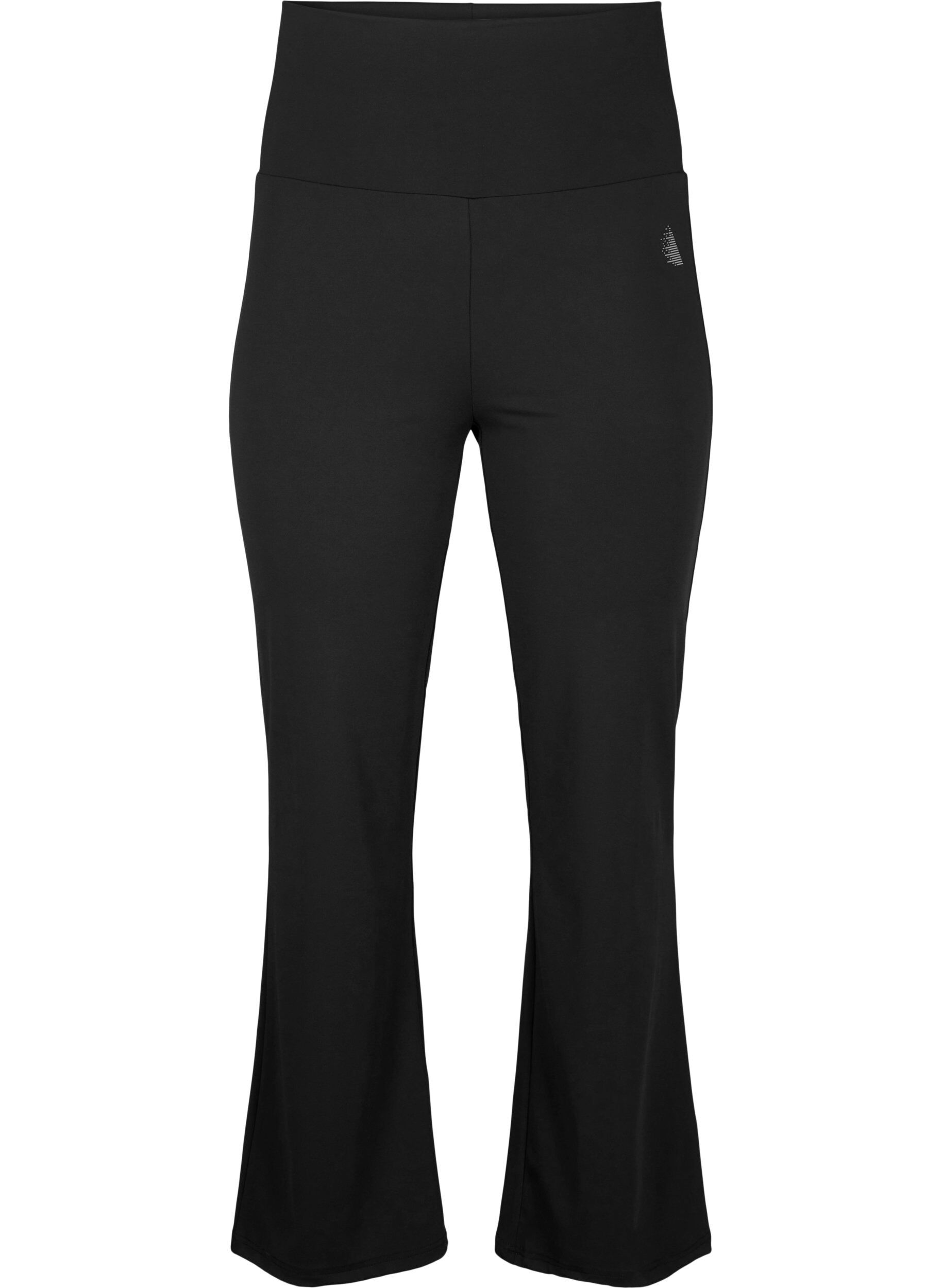 Zizzi Pantalon d'entra&icirc;nement &eacute;vas&eacute; &agrave; taille haute, Noir, Packshot image number 0