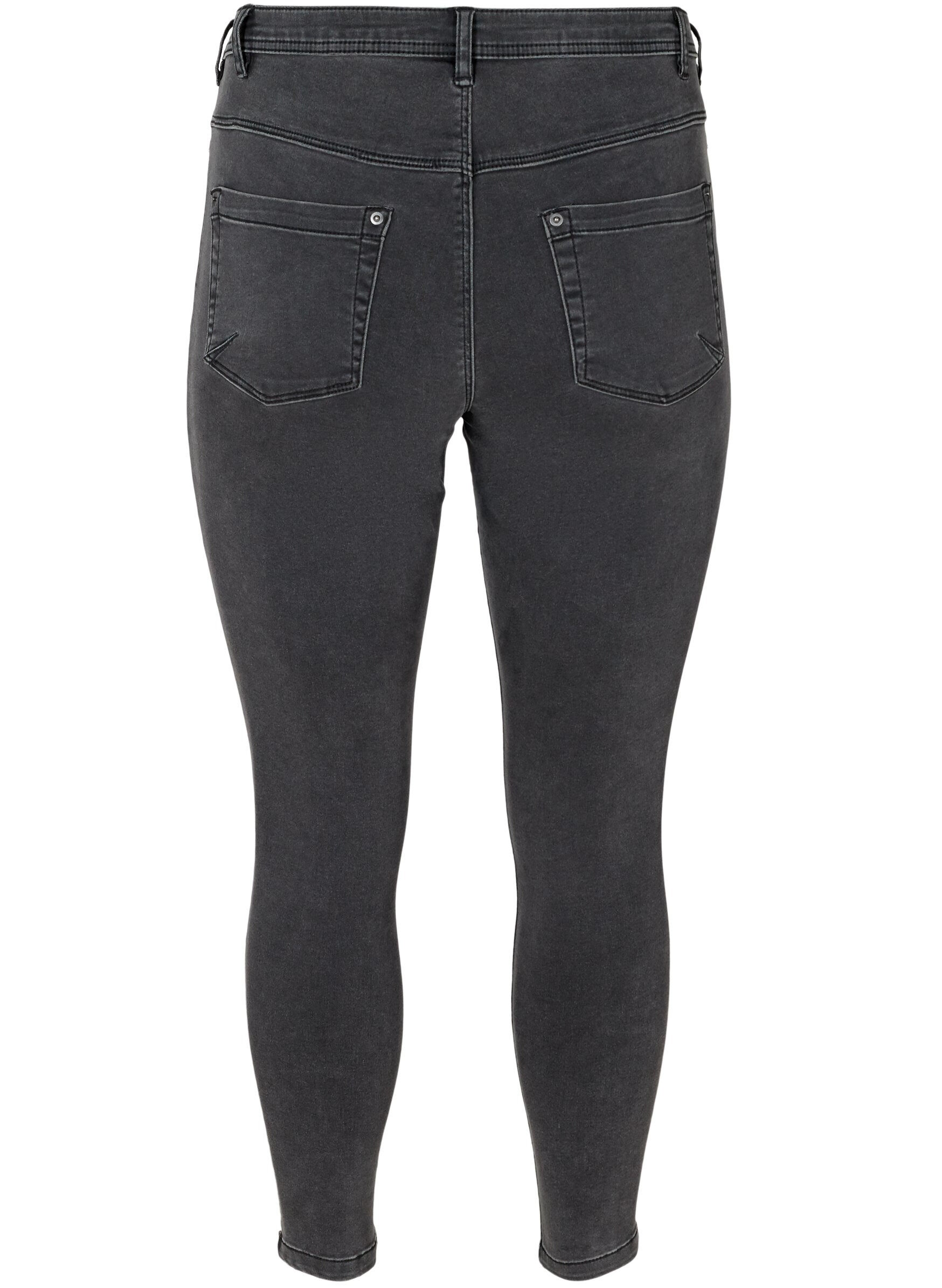ZizziCropped Amy jeans met rits, Grijs, Packshot image number 1
