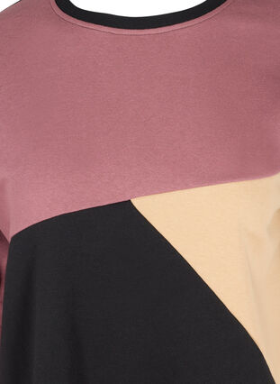 Lange sweater met colorblock, Black Color Block, Packshot image number 2
