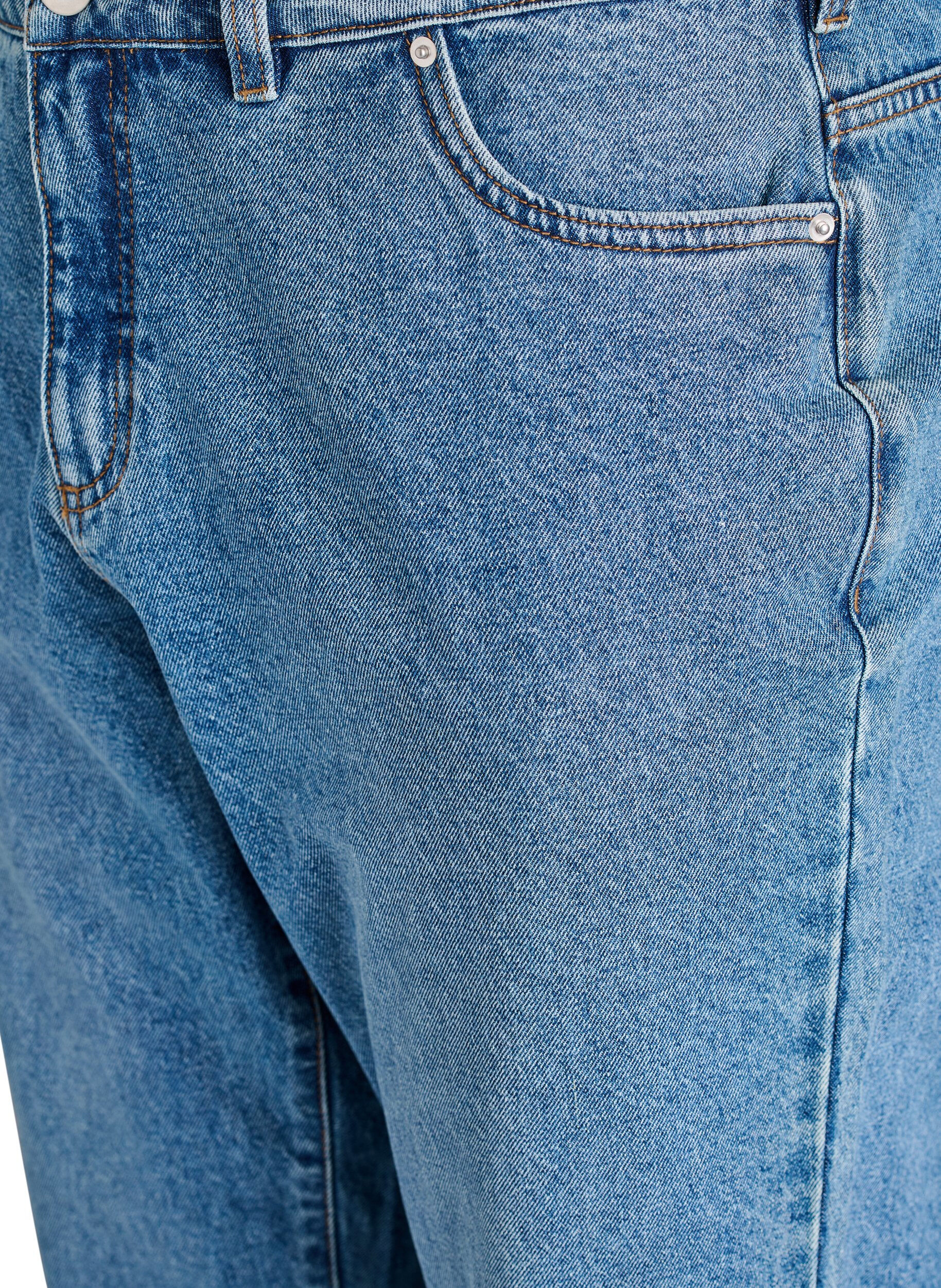 Zizzi Jean Mille coupe Mom taille haute, Bleu, Packshot image number 2