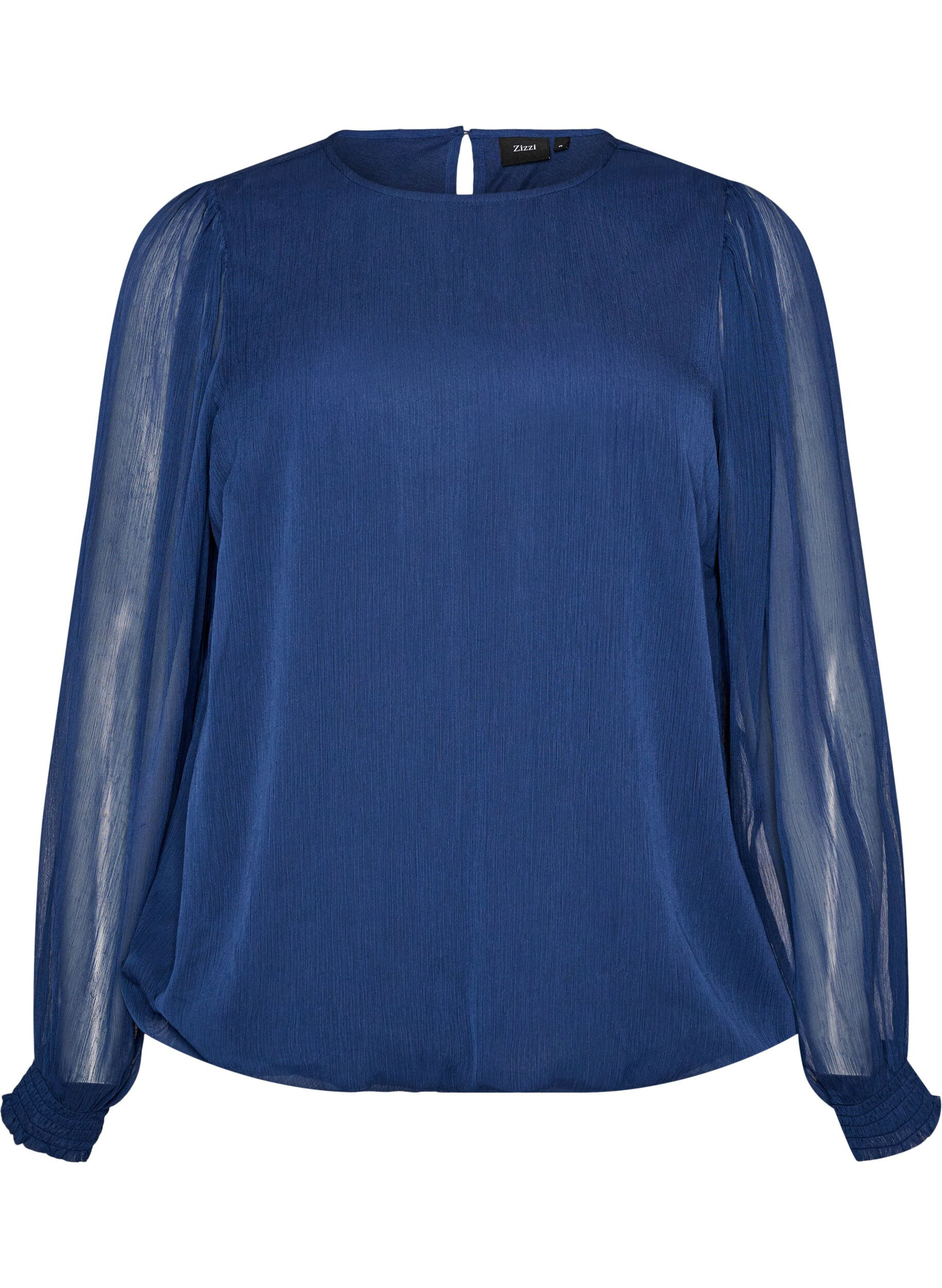 Blouse en mousseline avec manches transparentes