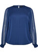 Blouse en mousseline avec manches transparentes, Bleu, Packshot image number 0