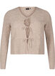 Gebreid vest met strikdetails, Simply Taupe Mel., Packshot image number 0