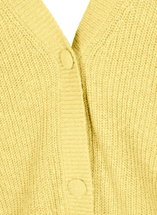 Cardigan en tricot avec boutons et manches bouffantes, Pale Banana Mel., Packshot image number 2