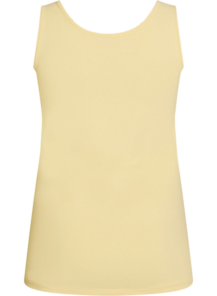 Effen basic top in katoen, Geel, Packshot image number 1