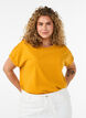 T-shirt met korte mouwen van katoenmix, Geel, Model image number 0