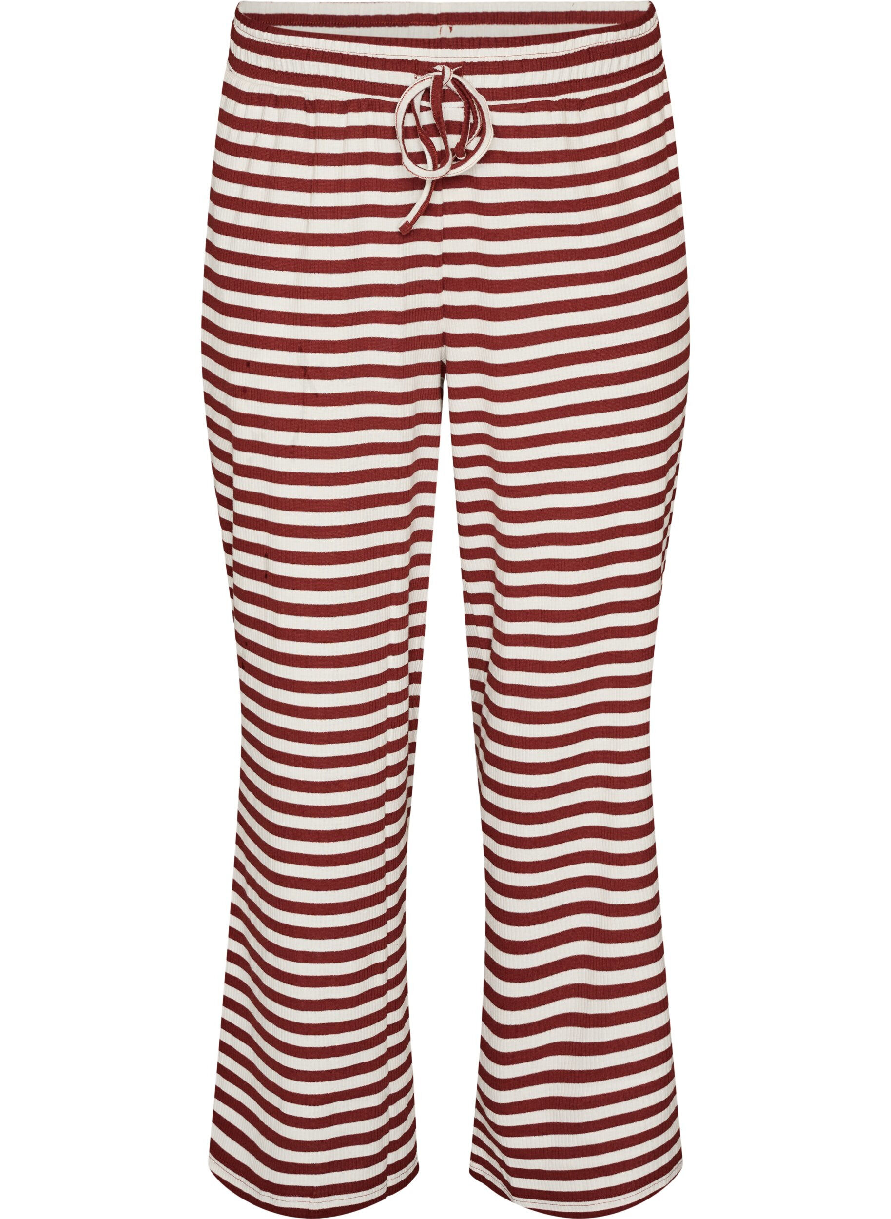 ZizziPantalon de pyjama ray&eacute; &agrave; taille haute et coupe ample, Rouge, Packshot image number 0
