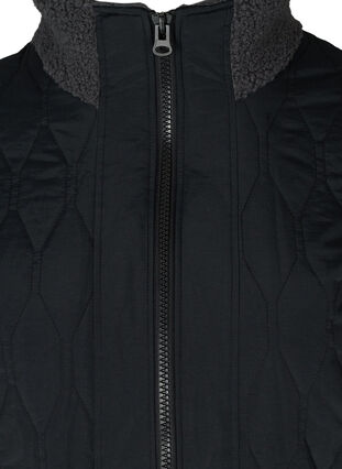 Veste matelassée en peluche avec poches, Black Comb, Packshot image number 2