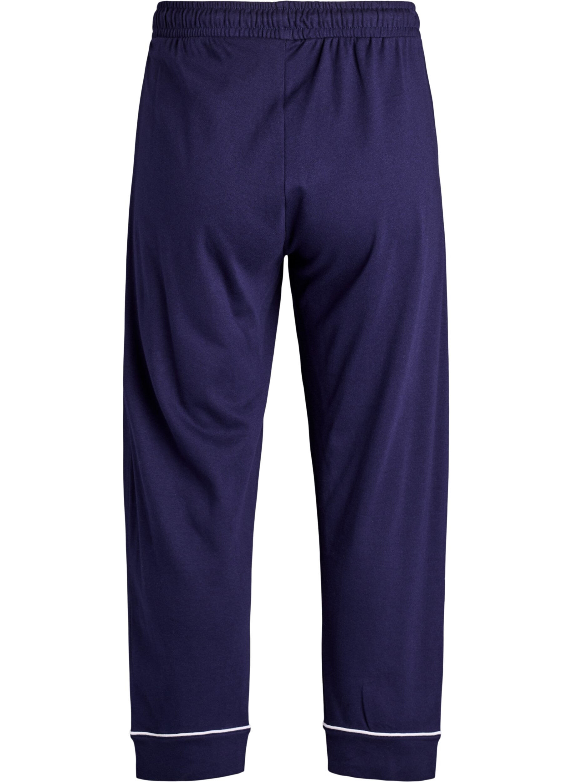 ZizziKatoenen pyjamabroek met hoge taille, Blauw, Packshot image number 1