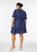 Korte viscose jurk met ruchesdetails, Blauw, Model image number 2