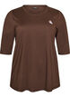 Sporttop met 3/4 mouwen, Bruin, Packshot image number 0