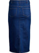 FLASH - Halflange denimrok met een voorsplit, Blauw, Packshot image number 1