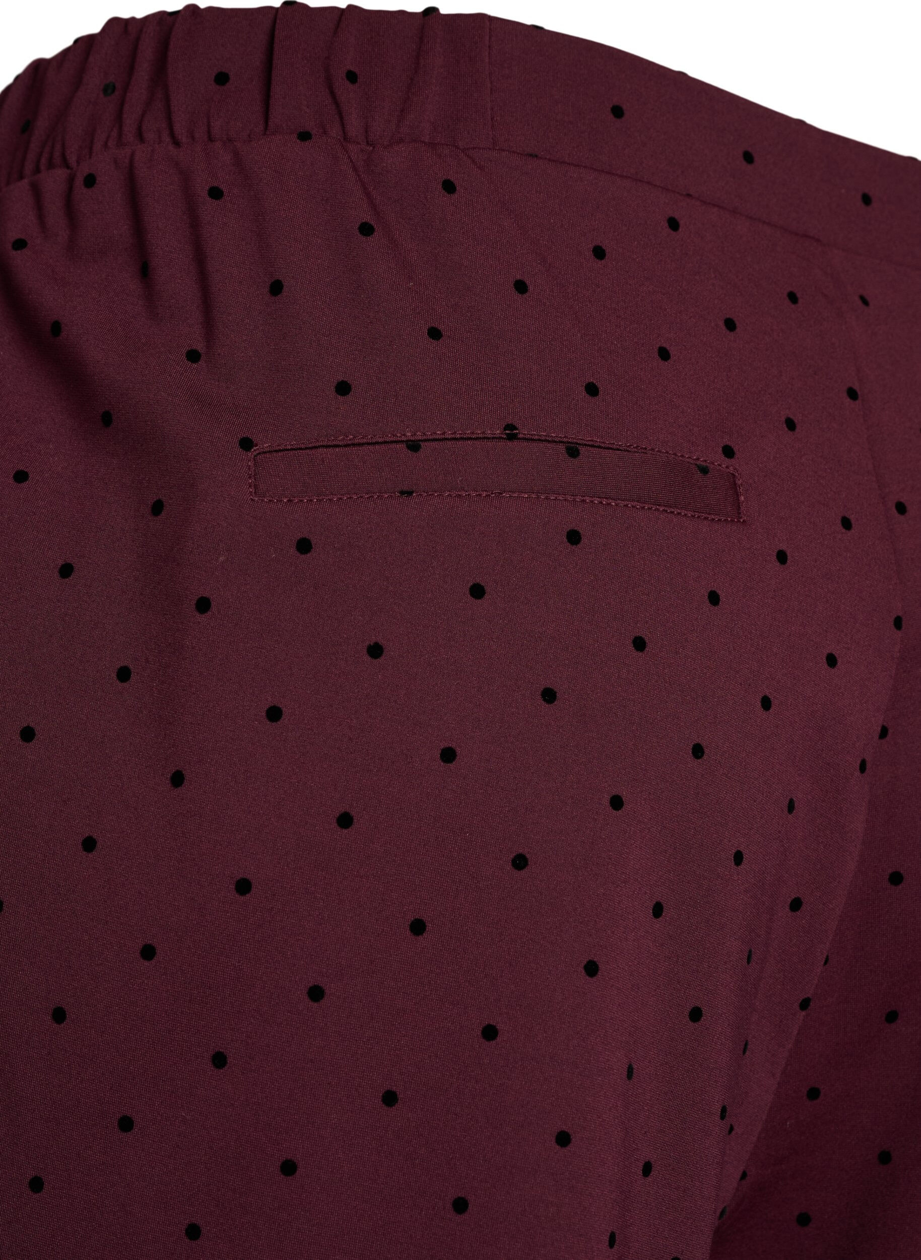 ZizziPantalon &agrave; pois taille haute et coupe droite, Bordeaux, Packshot image number 3