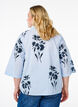 Gestreept overhemd met bloemenprint en 3/4 mouwen, Blauw, Model image number 2