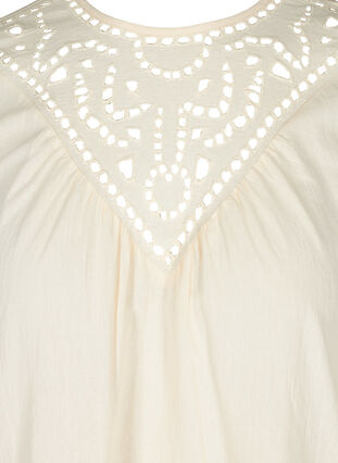 Tunique avec broderie anglaise et manches 3/4, Mother Of Pearl, Packshot image number 2