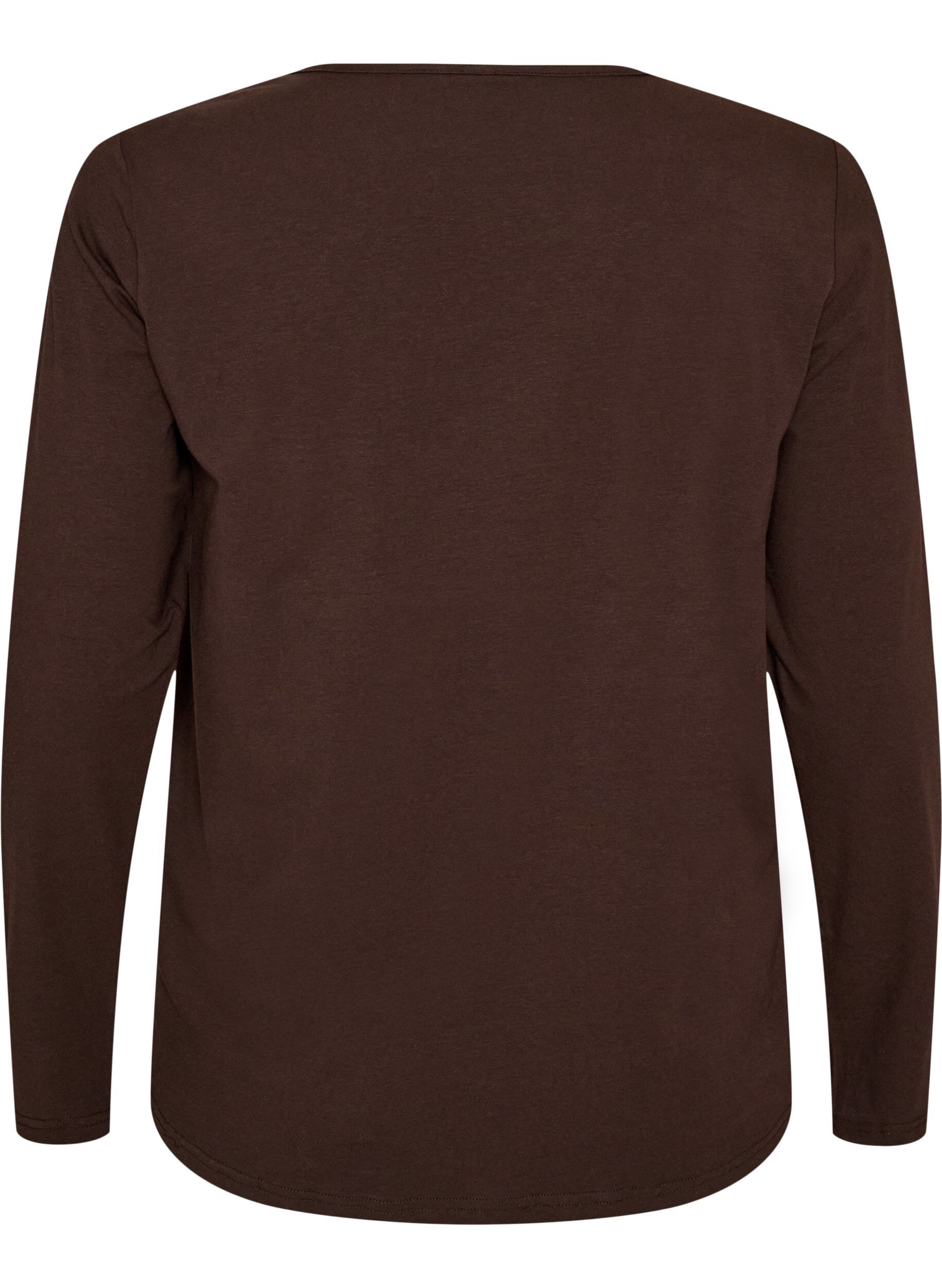 ZizziKatoenen pyjama top met hartjesprint, Bruin, Packshot image number 1