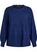 Blouse en maille &agrave; bords ondul&eacute;s, Bleu, Packshot image number 0