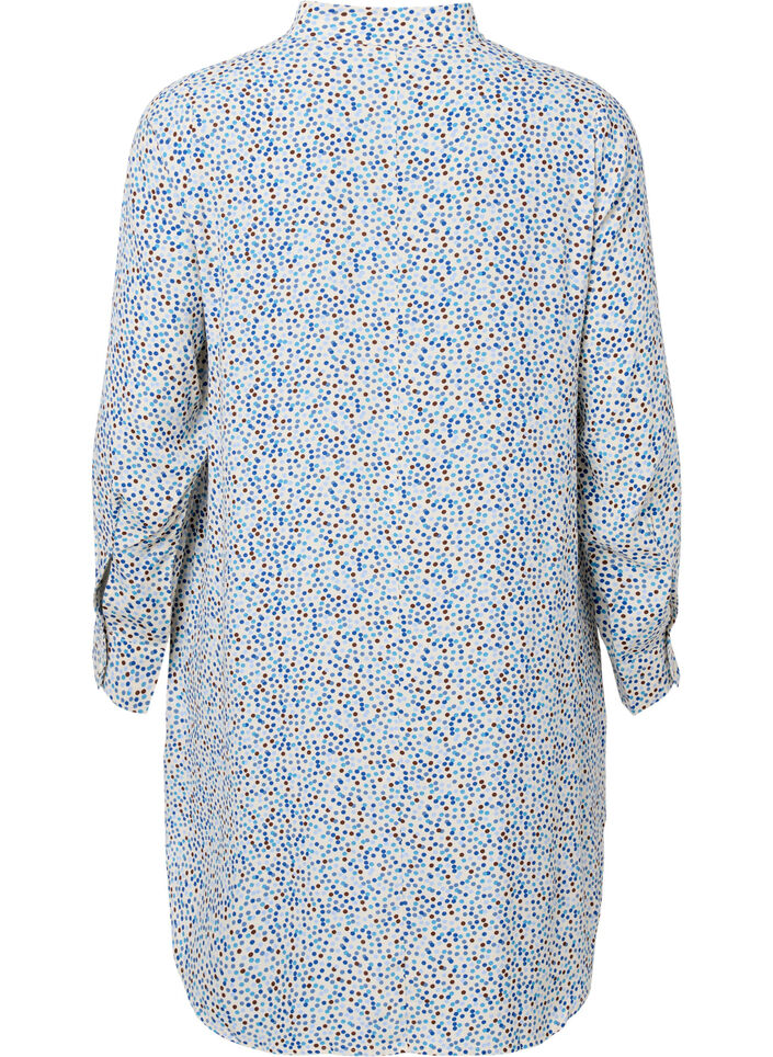 Robe en viscose à pois avec boutons, Blue Dot AOP, Packshot image number 1