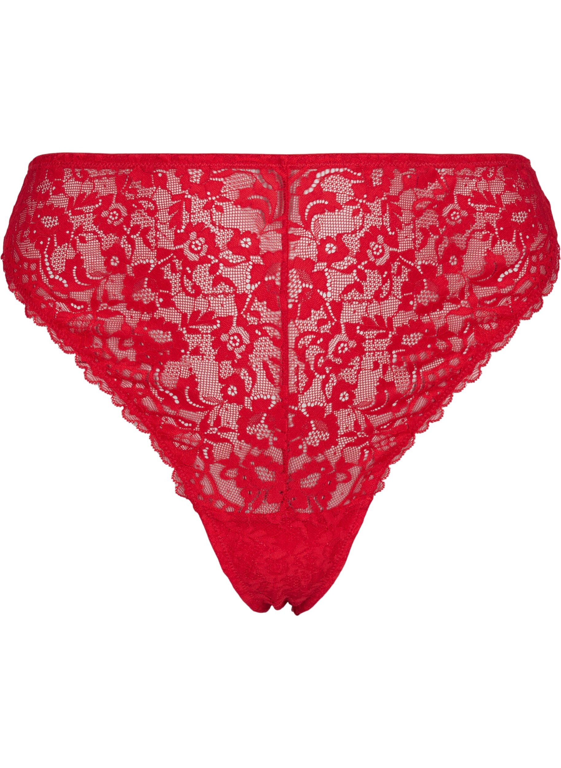 ZizziKanten G-string met normale taille, Red Ass., Packshot image number 0
