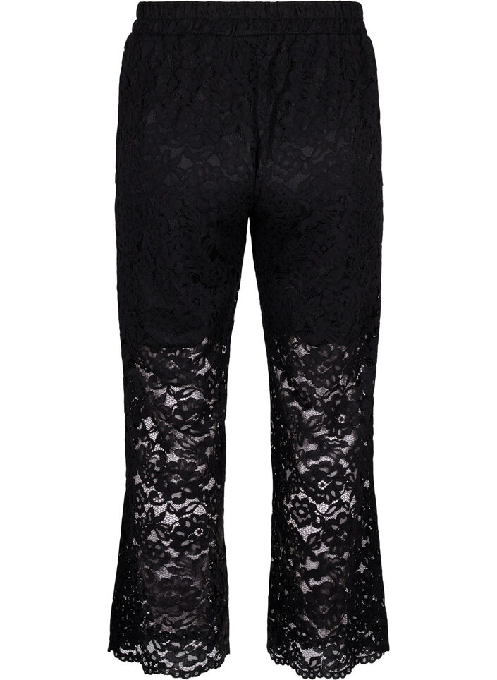 Pantalon en dentelle avec des poches, Black, Packshot image number 1