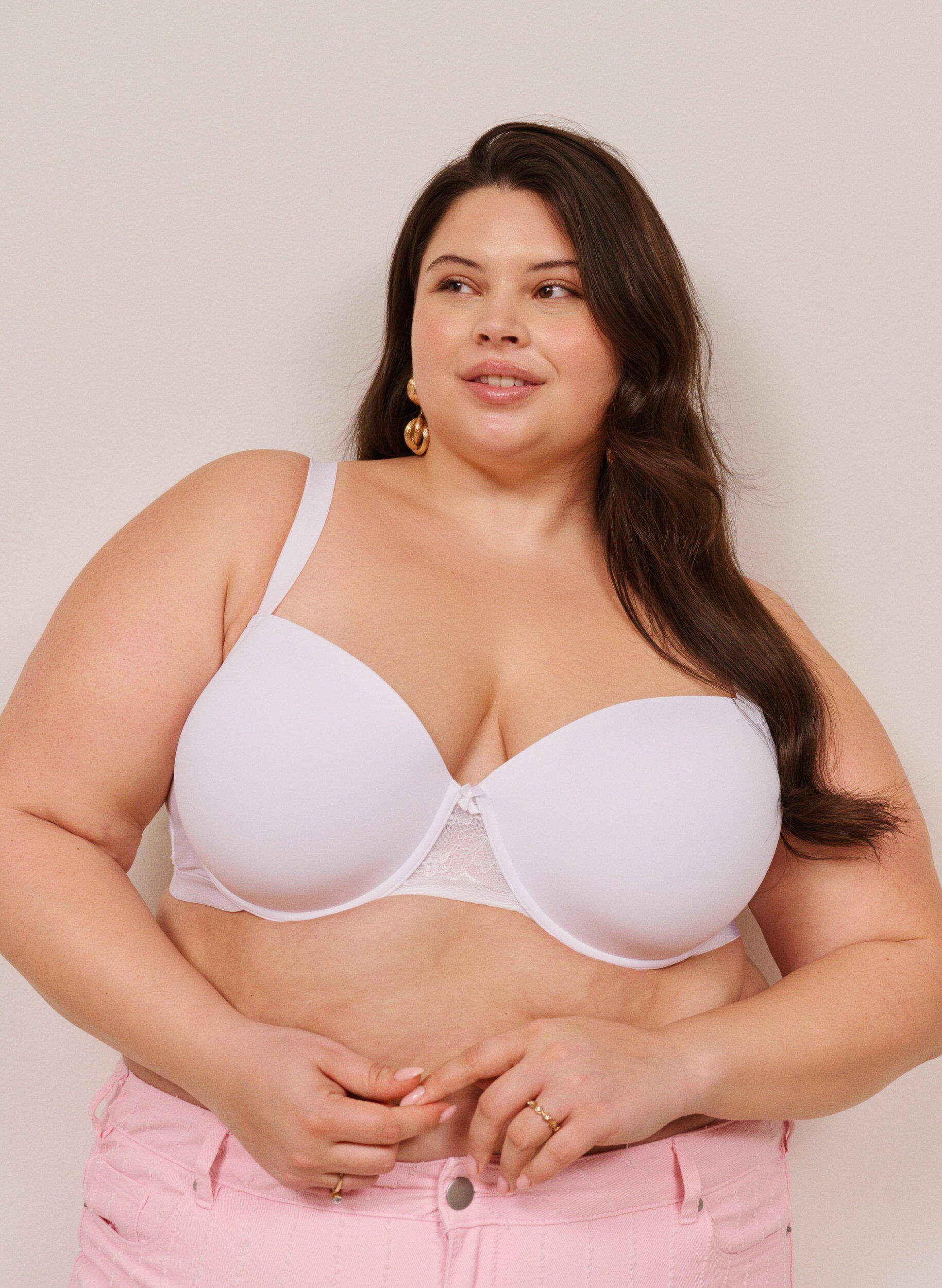 Zizzi Soutien-gorge moul&eacute; avec r&eacute;sille, Blanc, Image image number 0