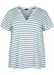 T-shirt en coton à rayures et encolure en V, B.White/SeaP.Stripes, Packshot image number 0