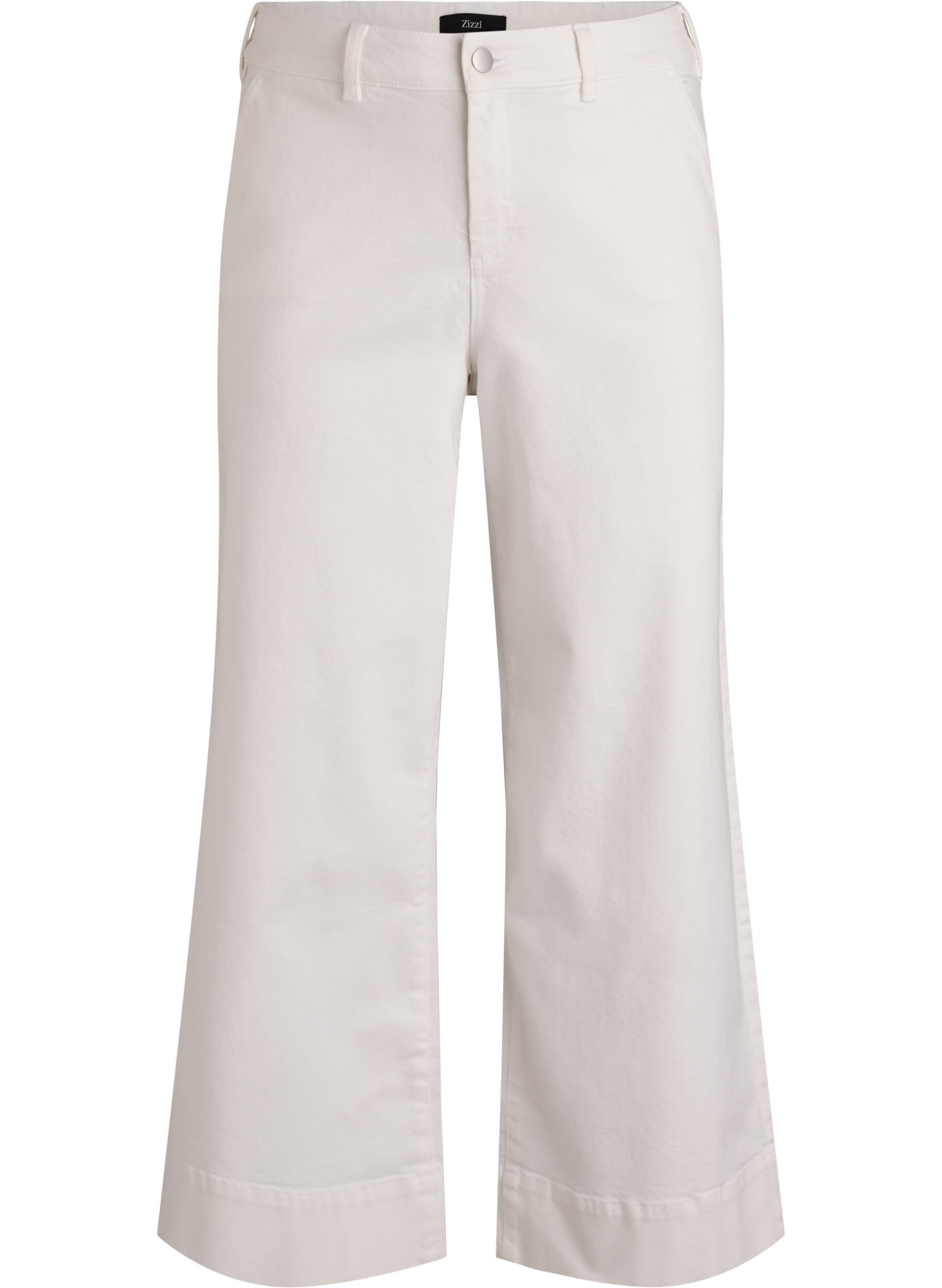 ZizziMyra high waist jeans met een wide fit, Wit, Packshot image number 0
