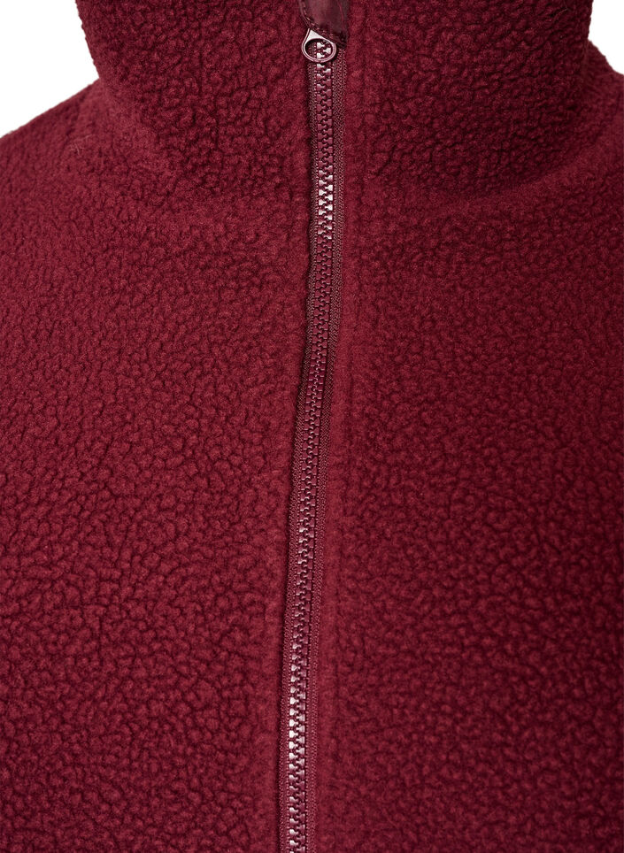 Veste teddy avec finitions en broderie anglaise et col montant, Bordeaux, Packshot image number 2
