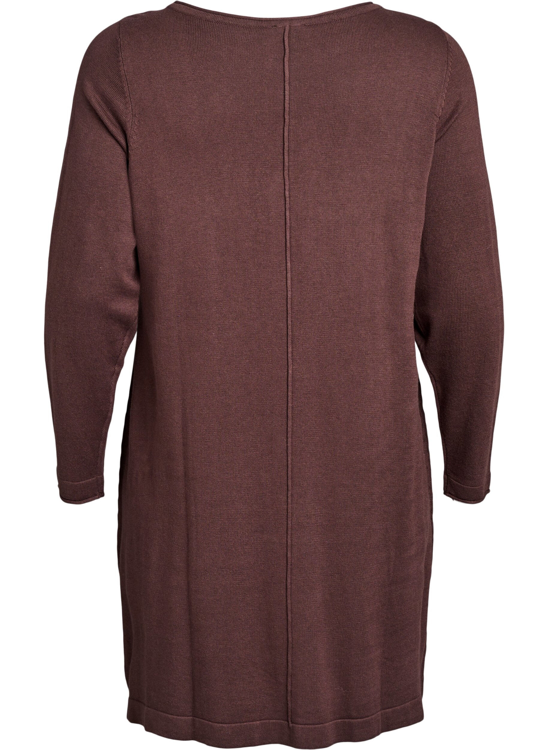 ZizziRobes tricot&eacute;es en m&eacute;lange coton-viscose, Marron, Packshot image number 1