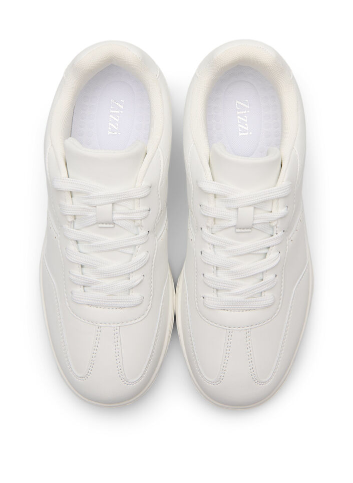 Wide fit - Sneakers met stiksel details, Wit, Packshot image number 2